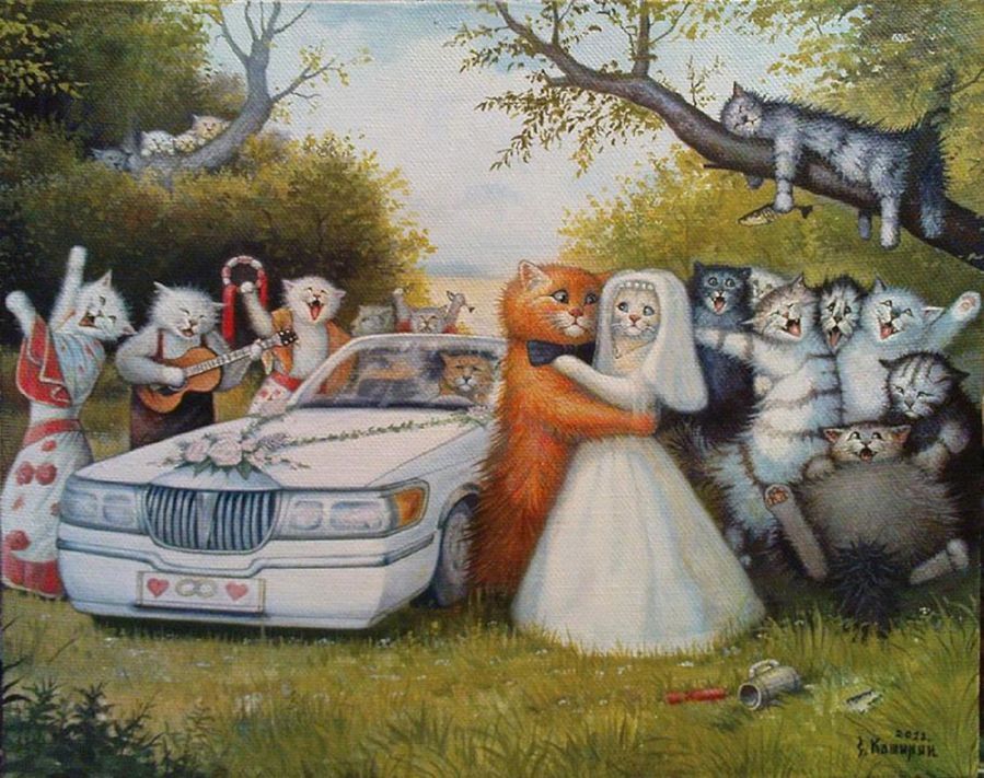 Свадьба кошек глазами художника