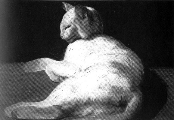 Т. Жерико «Отдыхающая белая кошка».