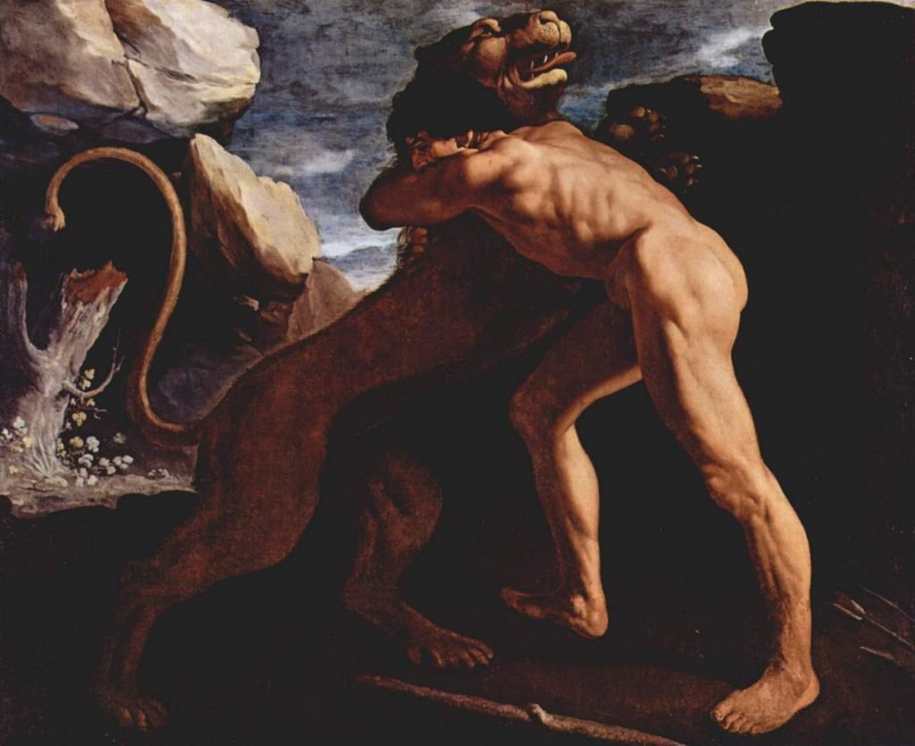 Геркулес борется с Немейским Львом - Франсиско де Сурбаран.